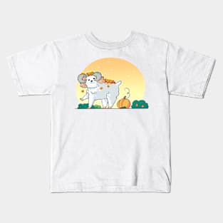 Poodle - Floral Sheep Kids T-Shirt